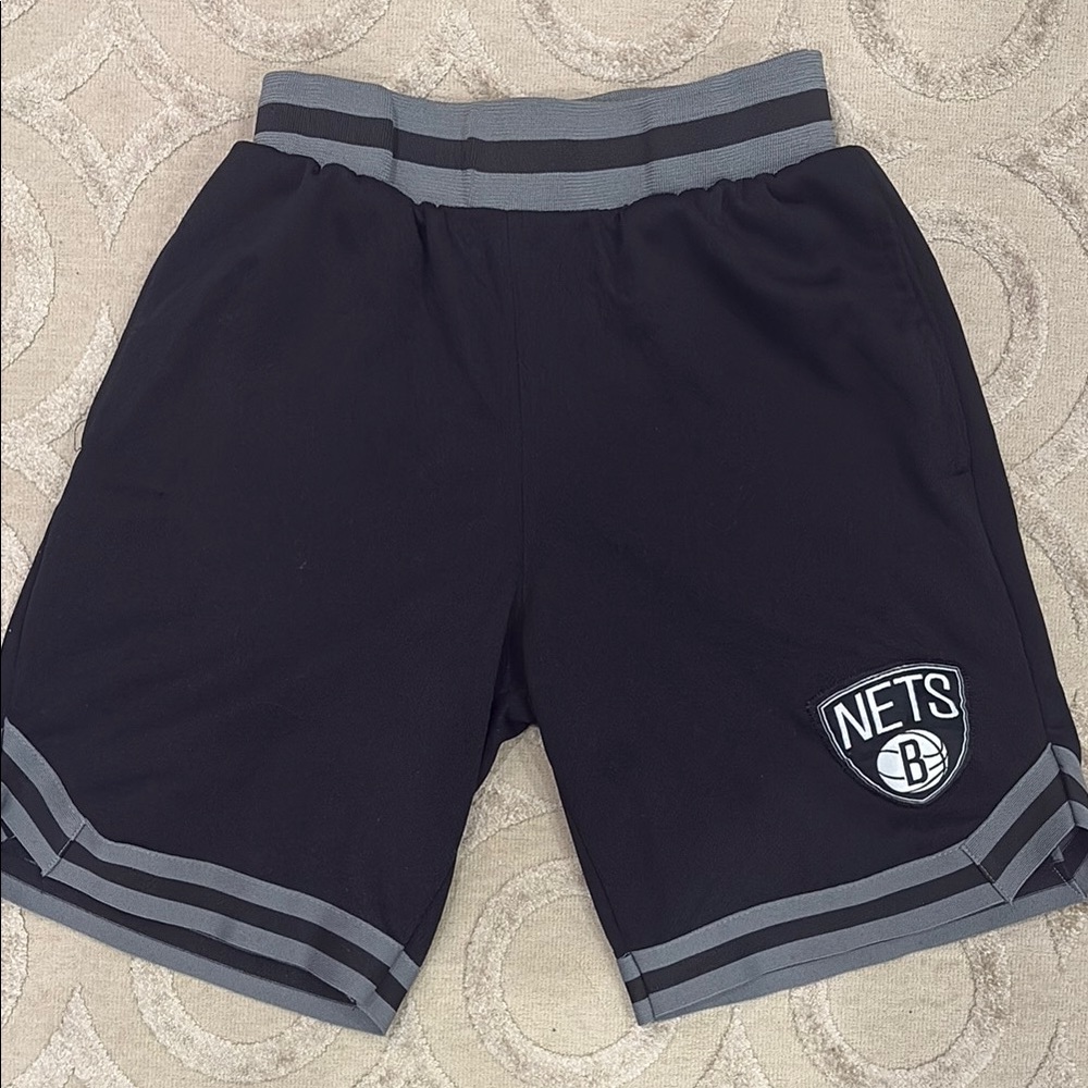 NBA Black and Gray Athletic Shorts with Nets Logo